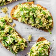 A picture of 10 Minute White Bean Artichoke Basil Toasts