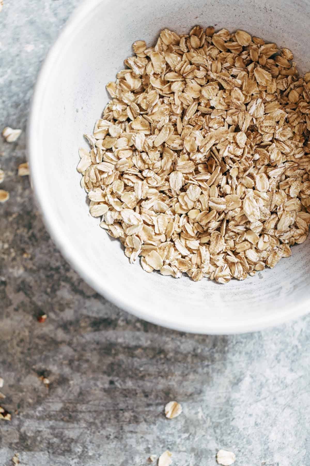 Oats in a bowl.