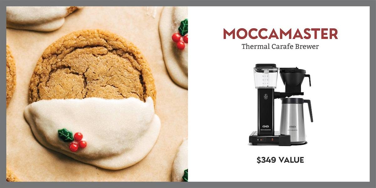 Moccamaster prize with Gingerbread Cookies.