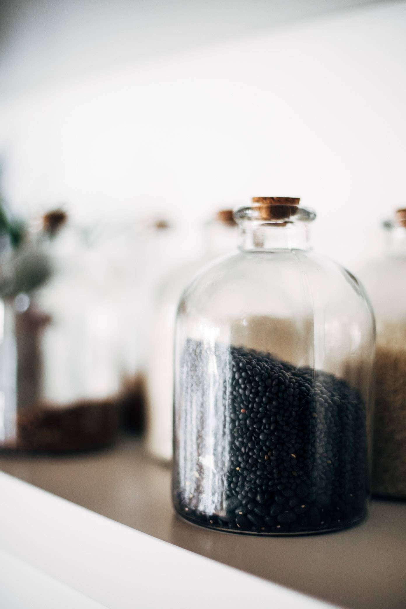Lentils in a jar.